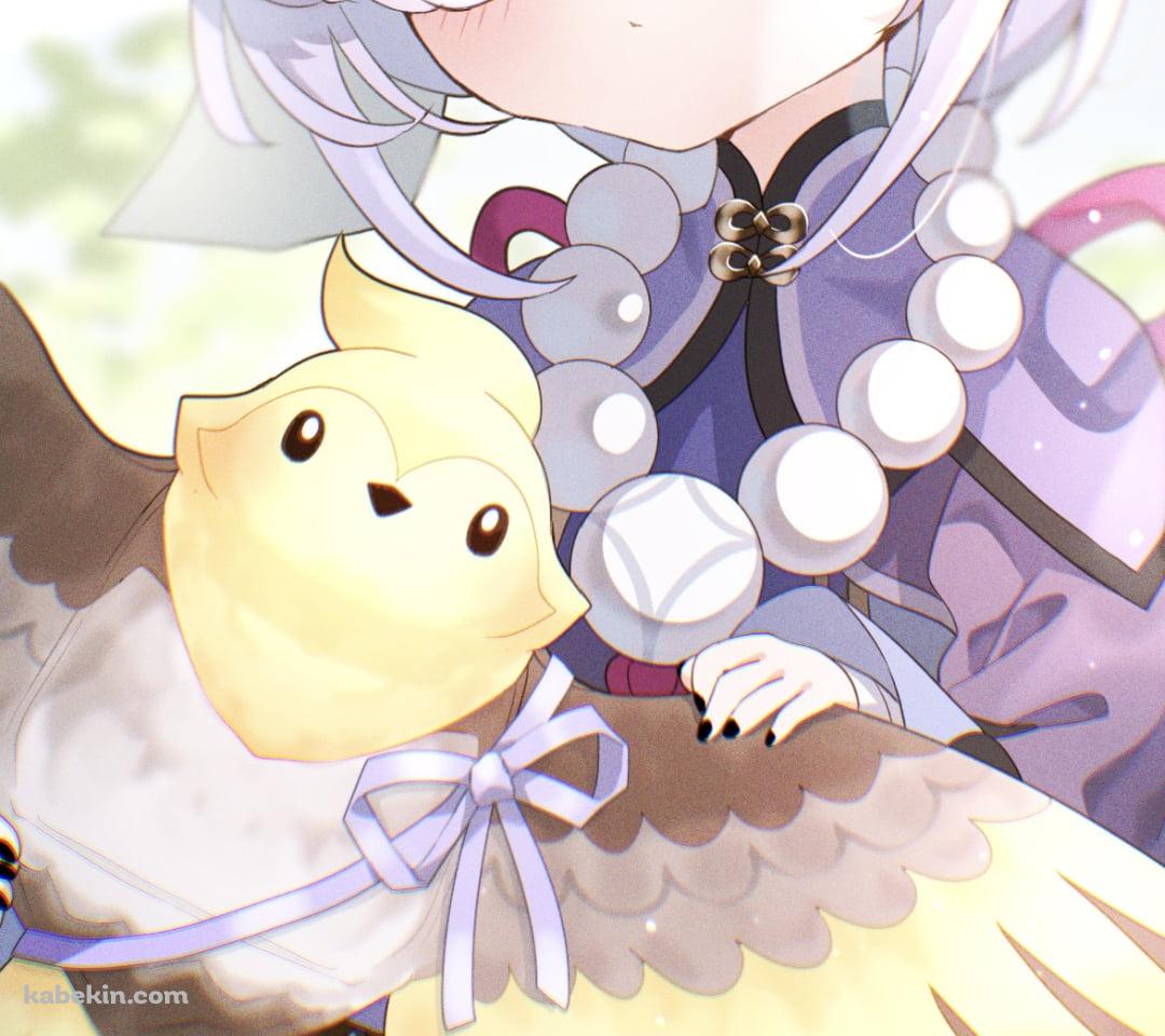 淡いタッチで描かれた可愛い七七 / 原神のAndroidの壁紙(1080px x 960px) スマホ用
