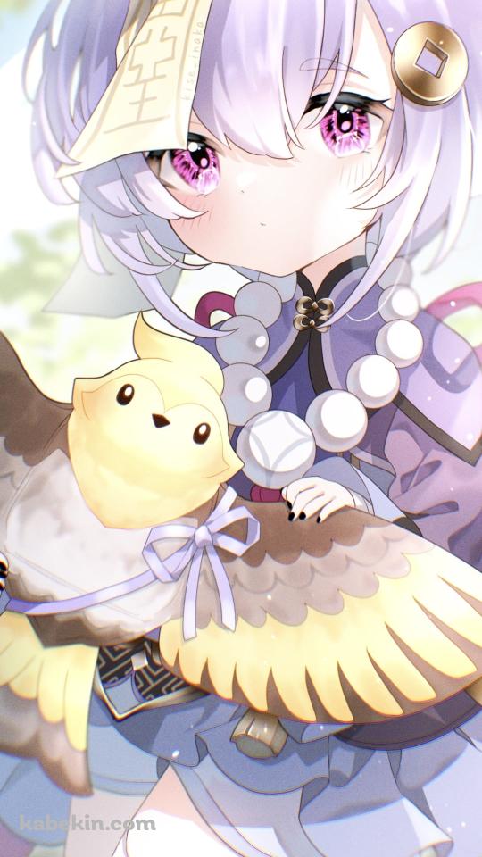 淡いタッチで描かれた可愛い七七 / 原神のAndroidの壁紙(540px x 960px) スマホ用