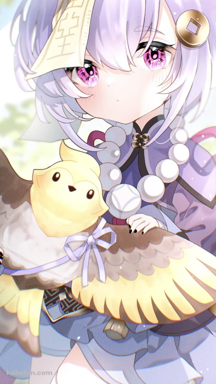 淡いタッチで描かれた可愛い七七 / 原神のAndroidの壁紙(720px x 1280px) スマホ用