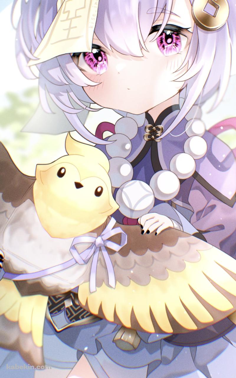 淡いタッチで描かれた可愛い七七 / 原神のAndroidの壁紙(800px x 1280px) スマホ用
