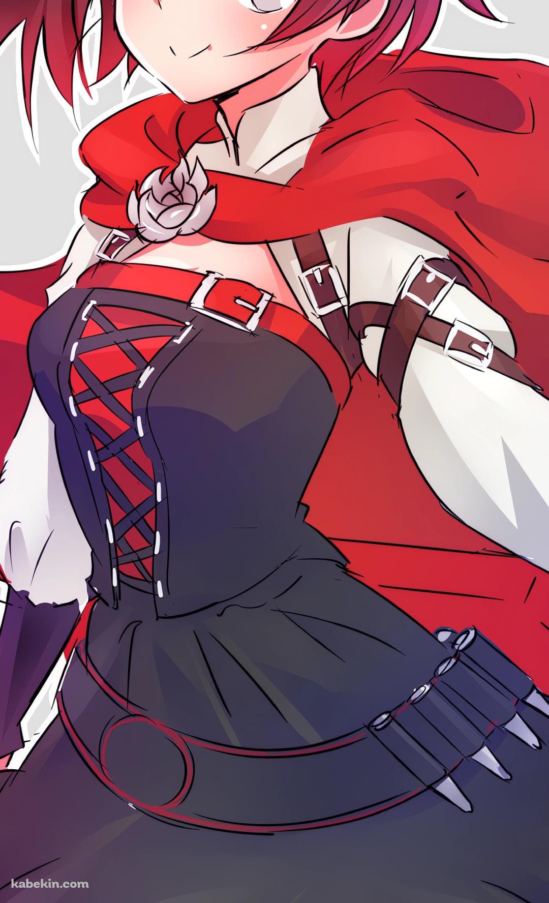 赤いマントを付けたルビー・ローズ / RWBYのAndroidの壁紙(1080px x 1776px) スマホ用