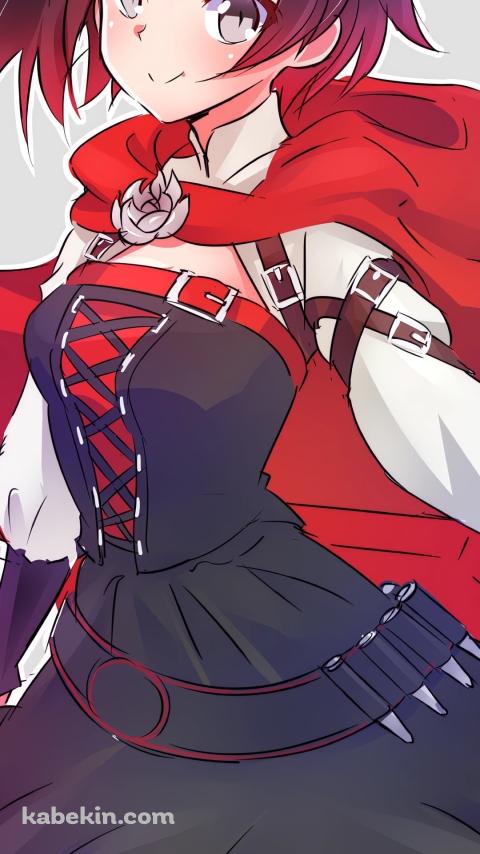 赤いマントを付けたルビー・ローズ / RWBYのAndroidの壁紙(480px x 854px) スマホ用