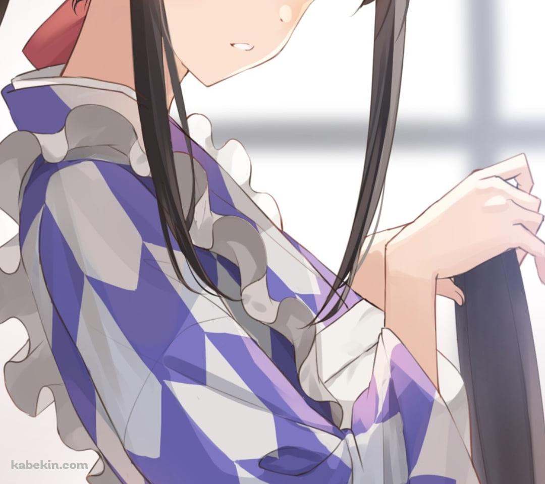 お盆を持つ可愛い四宮かぐや / 着物 / かぐや様は告らせたい～天才たちの恋愛頭脳戦～のAndroidの壁紙(1080px x 960px) スマホ用
