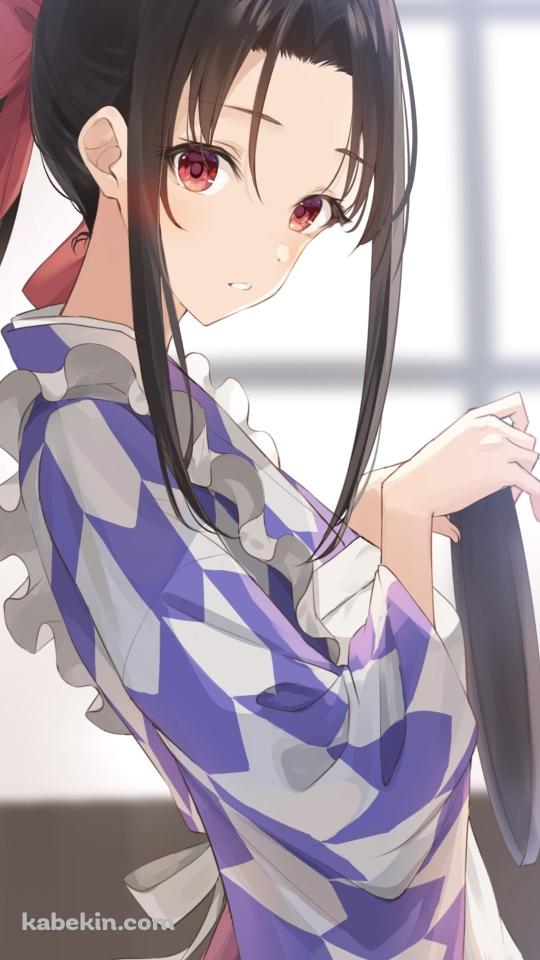 お盆を持つ可愛い四宮かぐや / 着物 / かぐや様は告らせたい～天才たちの恋愛頭脳戦～のAndroidの壁紙(540px x 960px) スマホ用