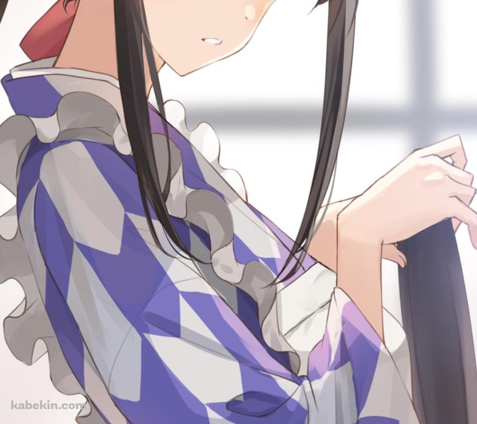 お盆を持つ可愛い四宮かぐや / 着物 / かぐや様は告らせたい～天才たちの恋愛頭脳戦～のAndroidの壁紙(960px x 854px) スマホ用