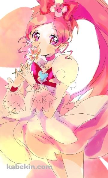 ピンクの花を持つキュアブロッサム / 花咲つぼみ / ハートキャッチプリキュア！のAndroidの壁紙(360px x 592px) スマホ用