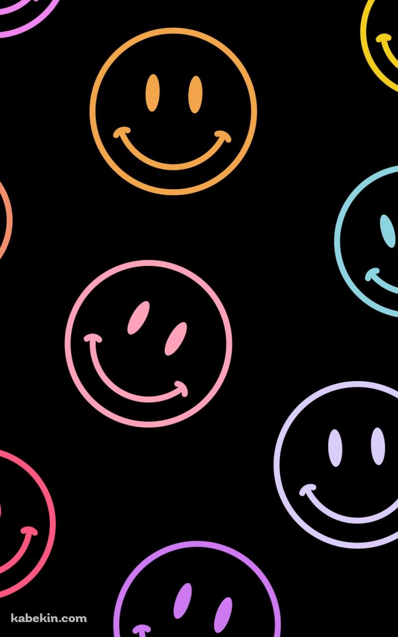 スマイリー / ニコちゃんマーク / カラフル / Smiley FaceのAndroidの壁紙(800px x 1280px) スマホ用