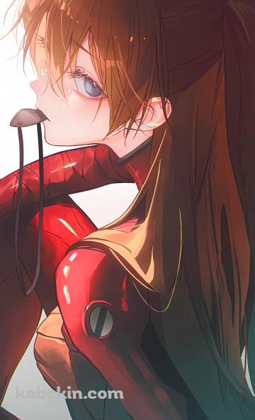 振り返り睨みつける惣流・アスカ・ラングレー / 新世紀エヴァンゲリオンのAndroidの壁紙(360px x 592px) スマホ用