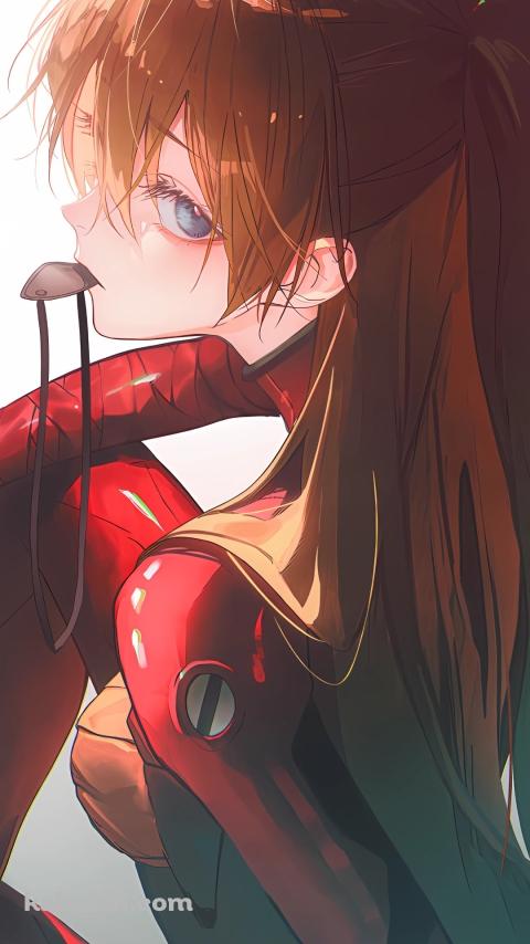 振り返り睨みつける惣流・アスカ・ラングレー / 新世紀エヴァンゲリオンのAndroidの壁紙(480px x 854px) スマホ用