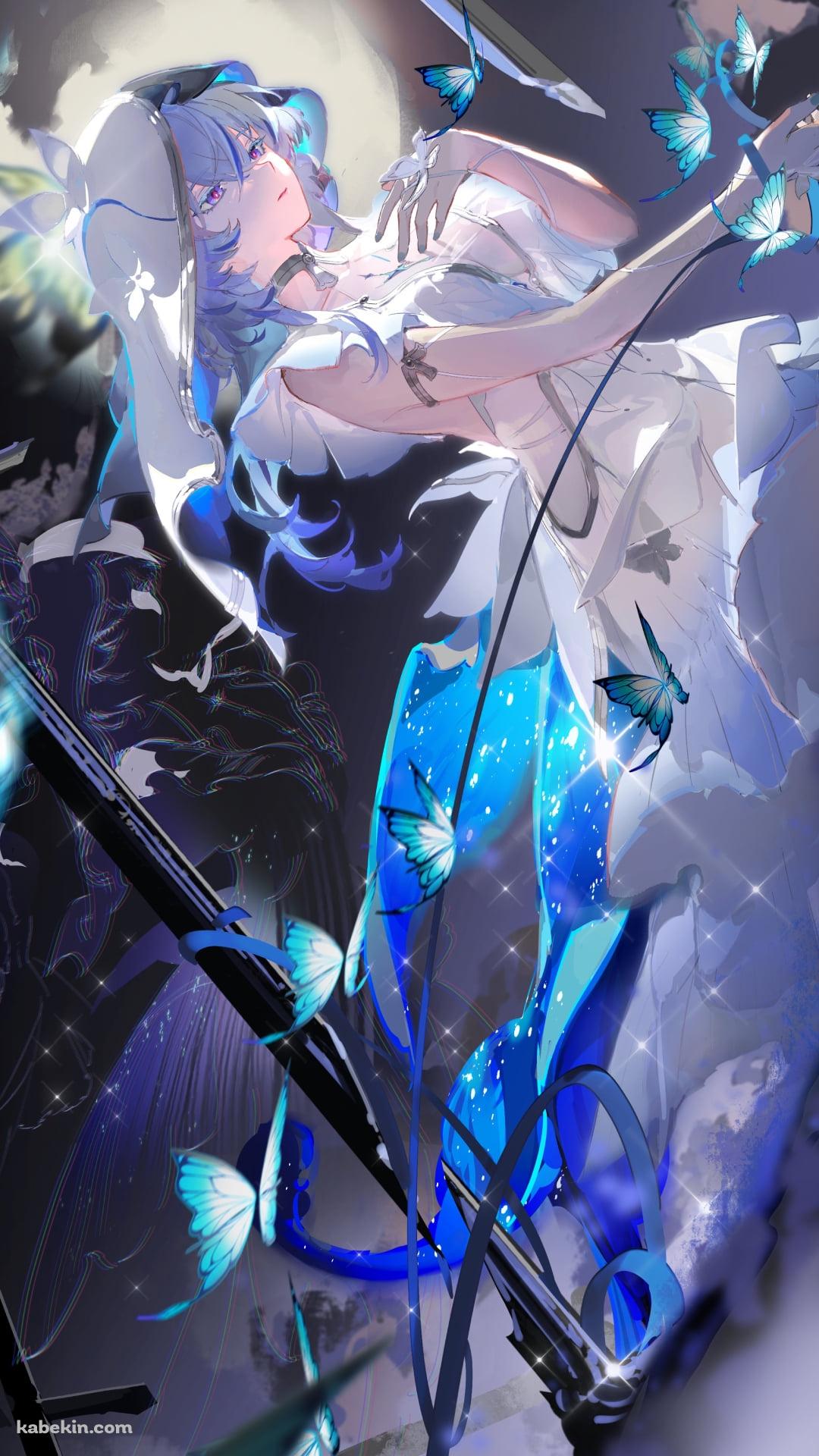 水色の蝶とショアキーパー / 鳴潮のAndroidの壁紙(1080px x 1920px) スマホ用