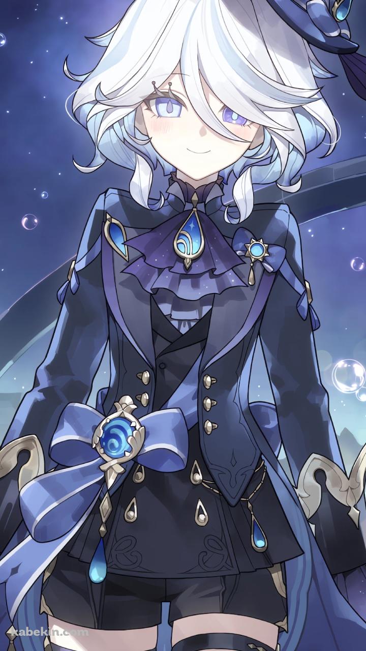 手摺にもたれるフリーナ / 夜空 / 原神のAndroidの壁紙(720px x 1280px) スマホ用