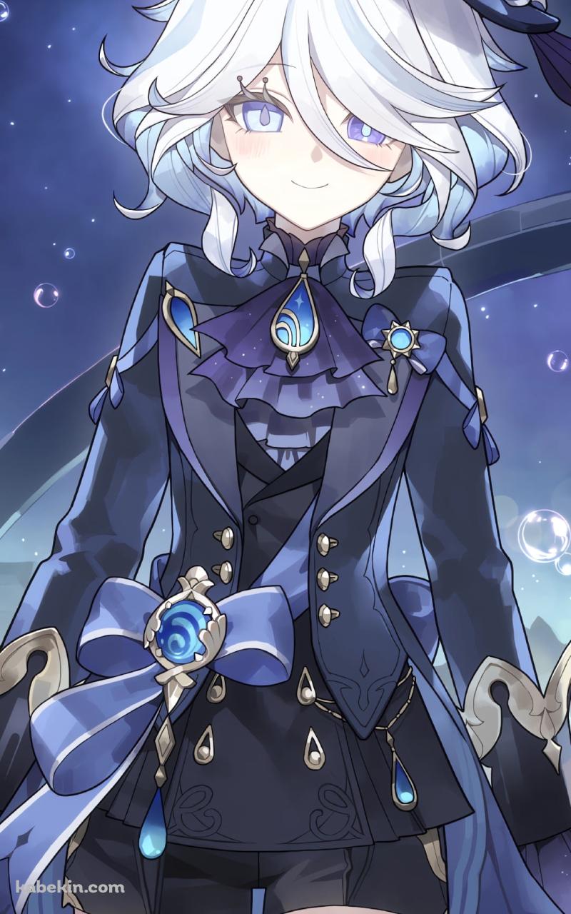 手摺にもたれるフリーナ / 夜空 / 原神のAndroidの壁紙(800px x 1280px) スマホ用