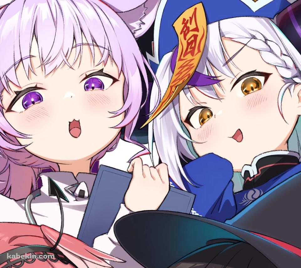 白上フブキ、猫又おかゆ、ラプラス・ダークネス、大神ミオ、戌神ころね、鷹嶺ルイ / ホロライブ / バーチャルYouTuberのAndroidの壁紙(960px x 854px) スマホ用