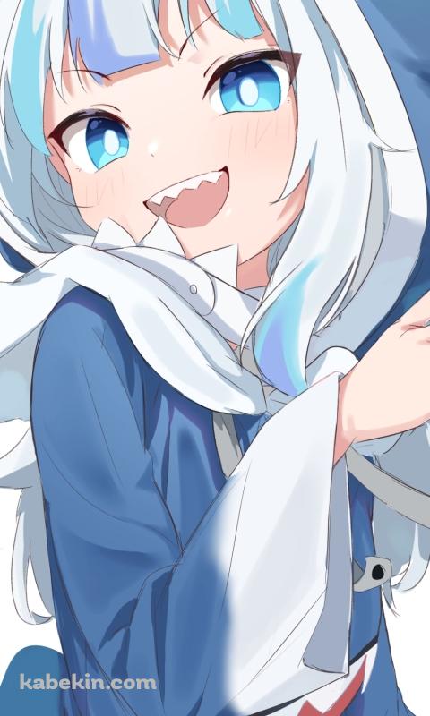 右手でポーズを取り高笑いするがうる・ぐら / ホロライブ / バーチャルYouTuberのAndroidの壁紙(480px x 800px) スマホ用