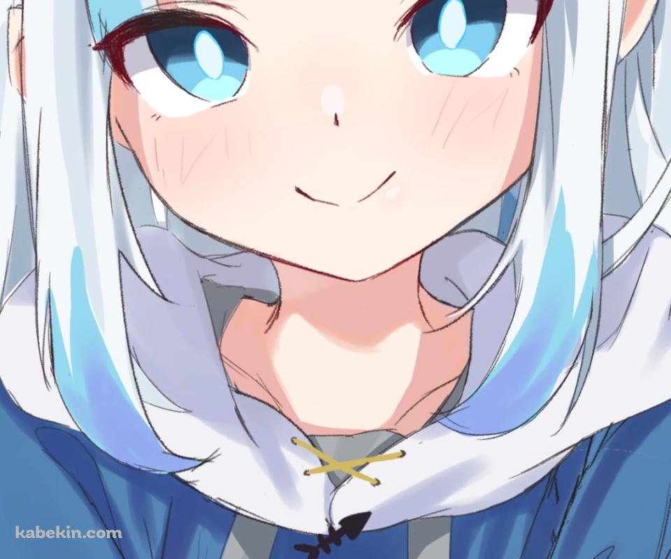 微笑みながら真っ直ぐこちらを見つめるがうる・ぐら / ホロライブ / バーチャルYouTuberのAndroidの壁紙(960px x 800px) スマホ用