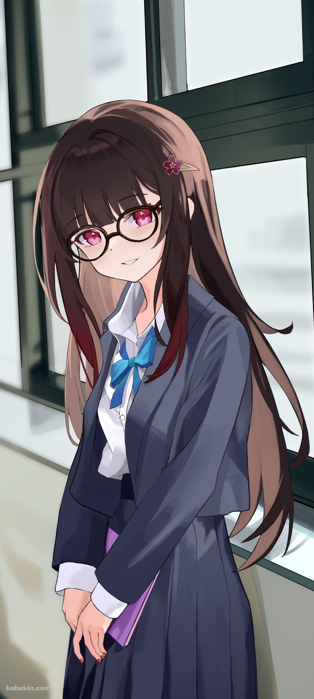 制服姿のメガネをかけた花火 / 崩壊:スターレイルのAndroidの壁紙(1080px x 2400px) スマホ用