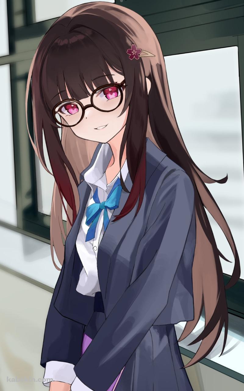 制服姿のメガネをかけた花火 / 崩壊:スターレイルのAndroidの壁紙(800px x 1280px) スマホ用