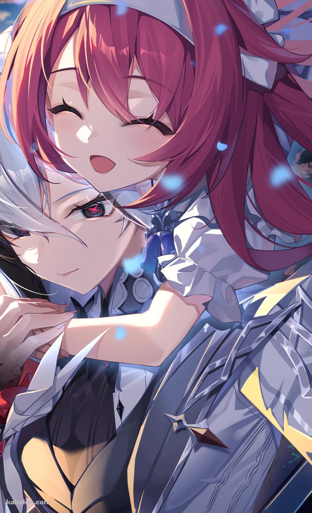 アルレッキーノに抱き着くクリーヴ / 原神のAndroidの壁紙(1080px x 1776px) スマホ用