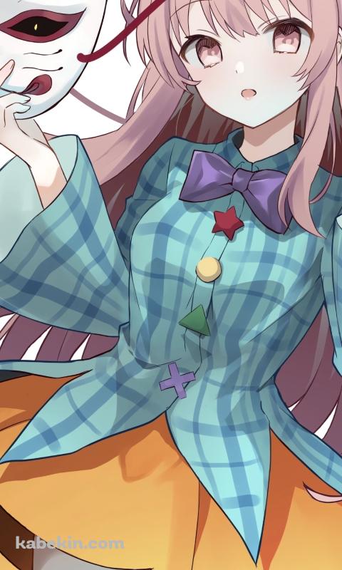 狐面を持つ秦こころ / 東方のAndroidの壁紙(480px x 800px) スマホ用