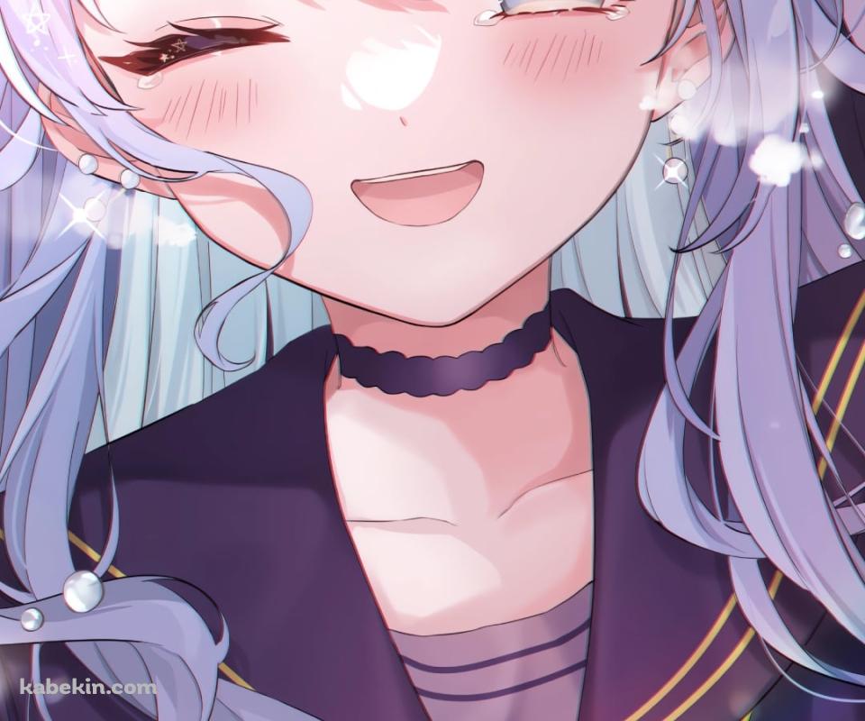 頬を赤らめウィンクする星街すいせい / ホロライブ / バーチャルYouTuber / VtuberのAndroidの壁紙(960px x 800px) スマホ用