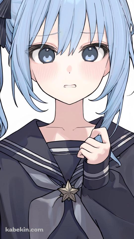 セーラー服を着た星街すいせい / バーチャルYouTuber / ホロライブのAndroidの壁紙(540px x 960px) スマホ用