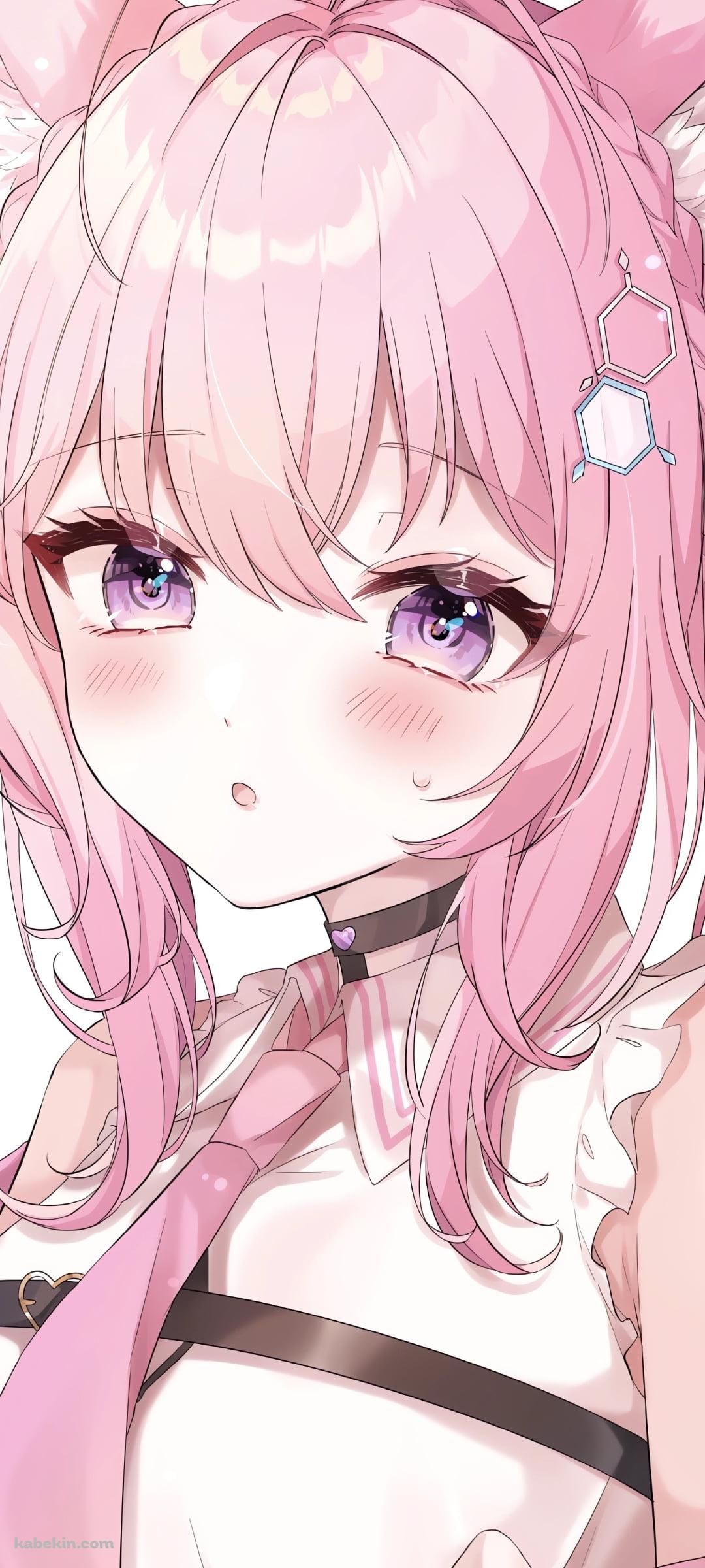 頬を赤らめる博衣こより / ホロライブ / バーチャルYouTuber / VtuberのAndroidの壁紙(1080px x 2400px) スマホ用