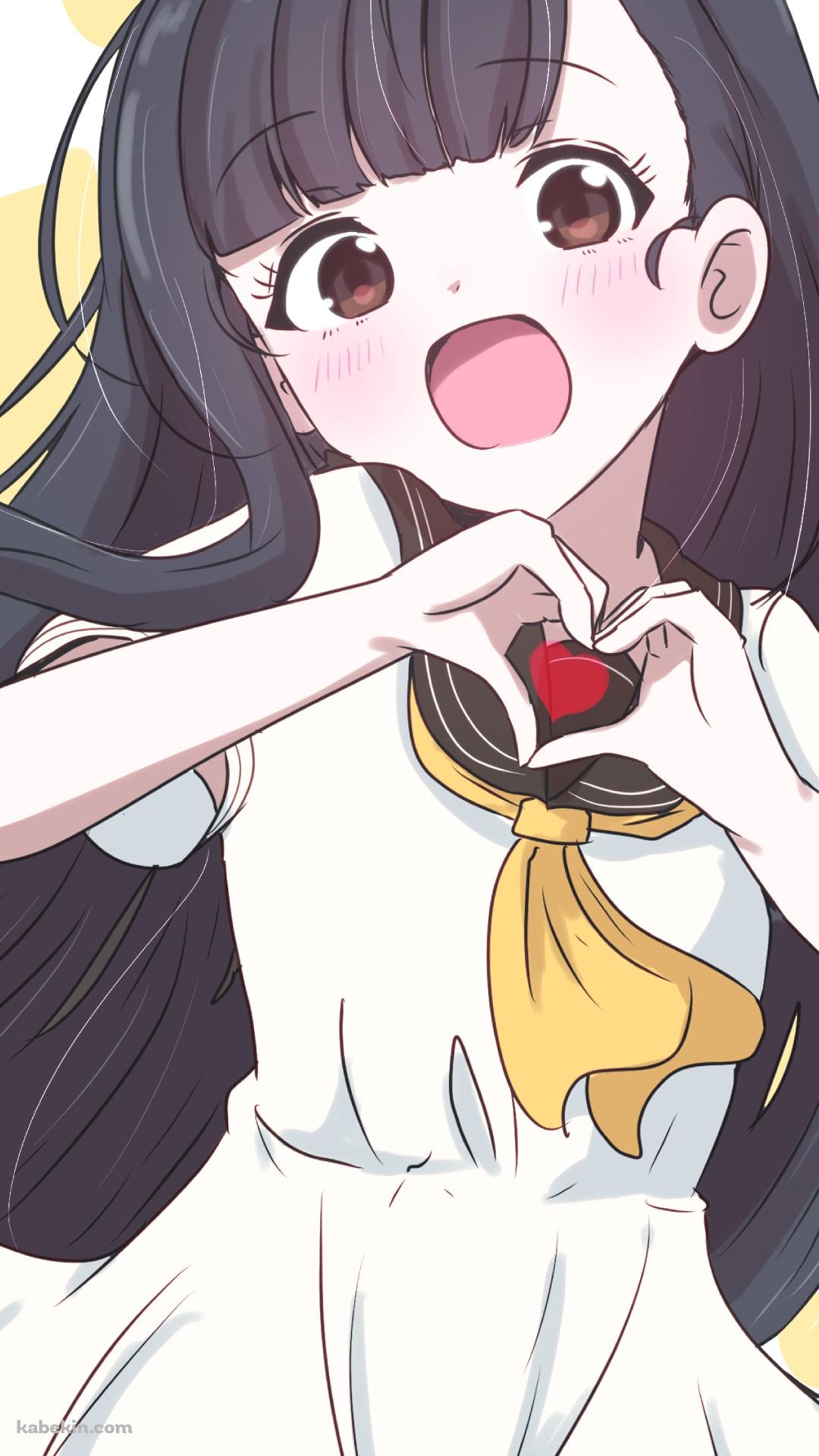 両手でハートを作る温水佳樹 / 負けヒロインが多すぎる!のAndroidの壁紙(1080px x 1920px) スマホ用