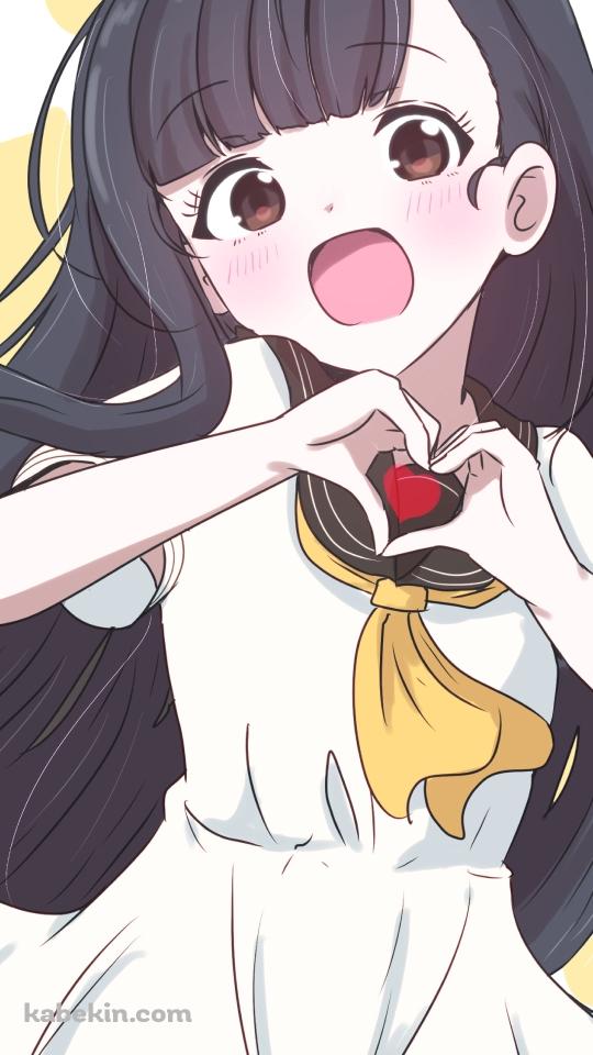 両手でハートを作る温水佳樹 / 負けヒロインが多すぎる!のAndroidの壁紙(540px x 960px) スマホ用