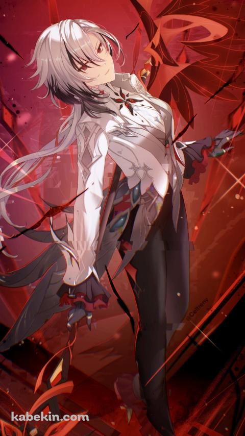 白いタキシードを着たアルレッキーノ / 原神のAndroidの壁紙(480px x 854px) スマホ用