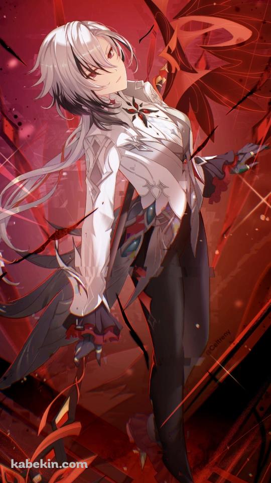 白いタキシードを着たアルレッキーノ / 原神のAndroidの壁紙(540px x 960px) スマホ用
