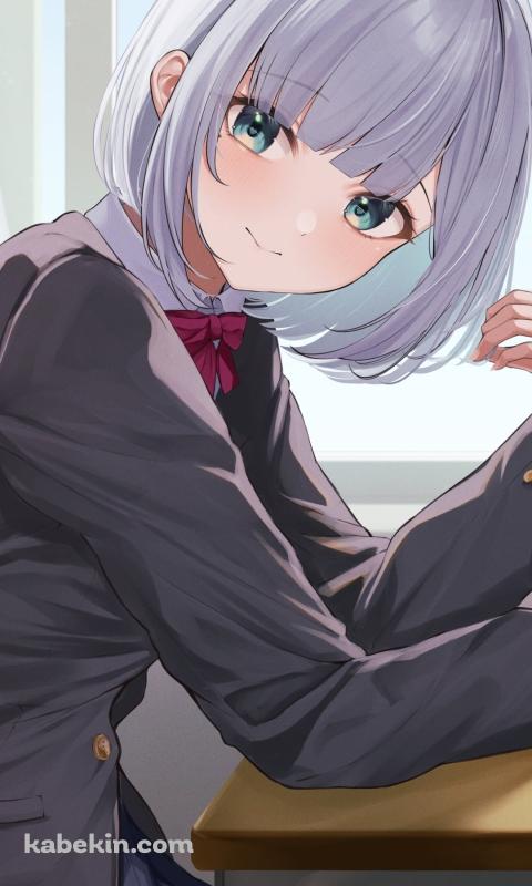 学校の隣の席からこちらを見る花芽すみれ / ぶいすぽっ！ / バーチャルYouTuberのAndroidの壁紙(480px x 800px) スマホ用
