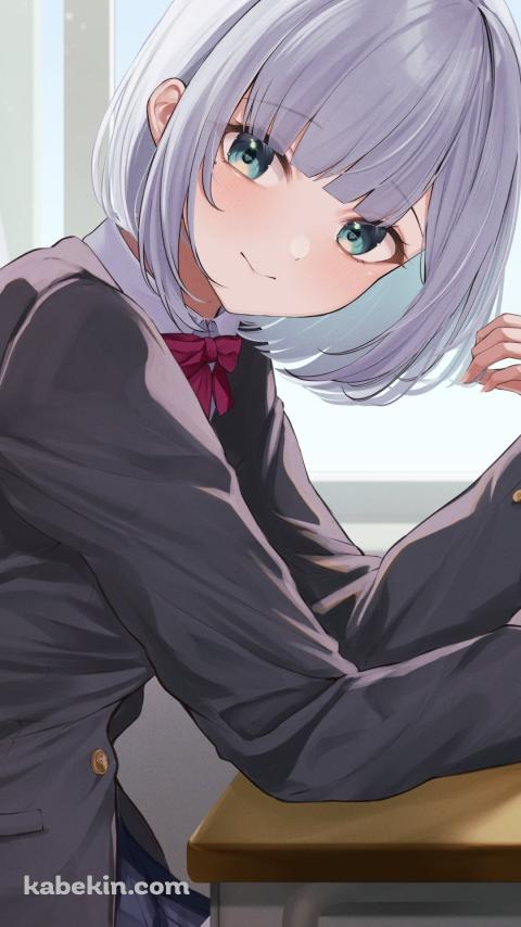 学校の隣の席からこちらを見る花芽すみれ / ぶいすぽっ！ / バーチャルYouTuberのAndroidの壁紙(480px x 854px) スマホ用