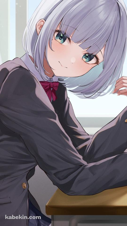 学校の隣の席からこちらを見る花芽すみれ / ぶいすぽっ！ / バーチャルYouTuberのAndroidの壁紙(540px x 960px) スマホ用