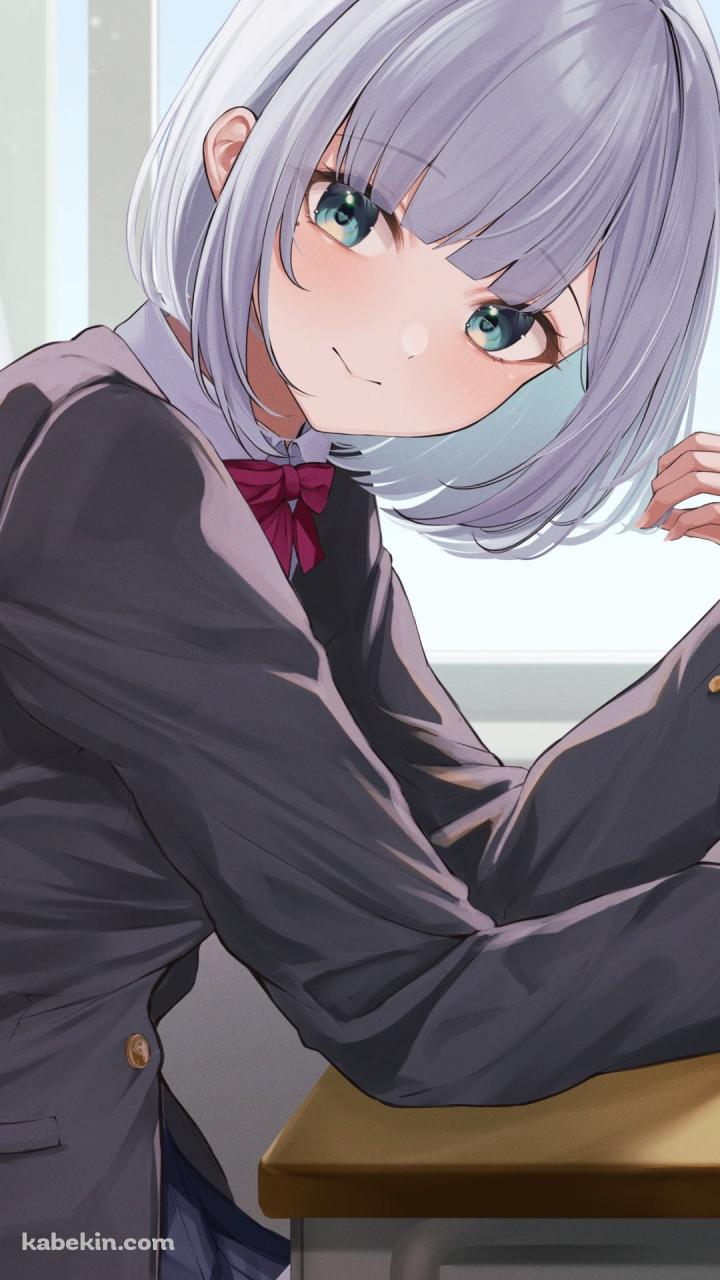 学校の隣の席からこちらを見る花芽すみれ / ぶいすぽっ！ / バーチャルYouTuberのAndroidの壁紙(720px x 1280px) スマホ用