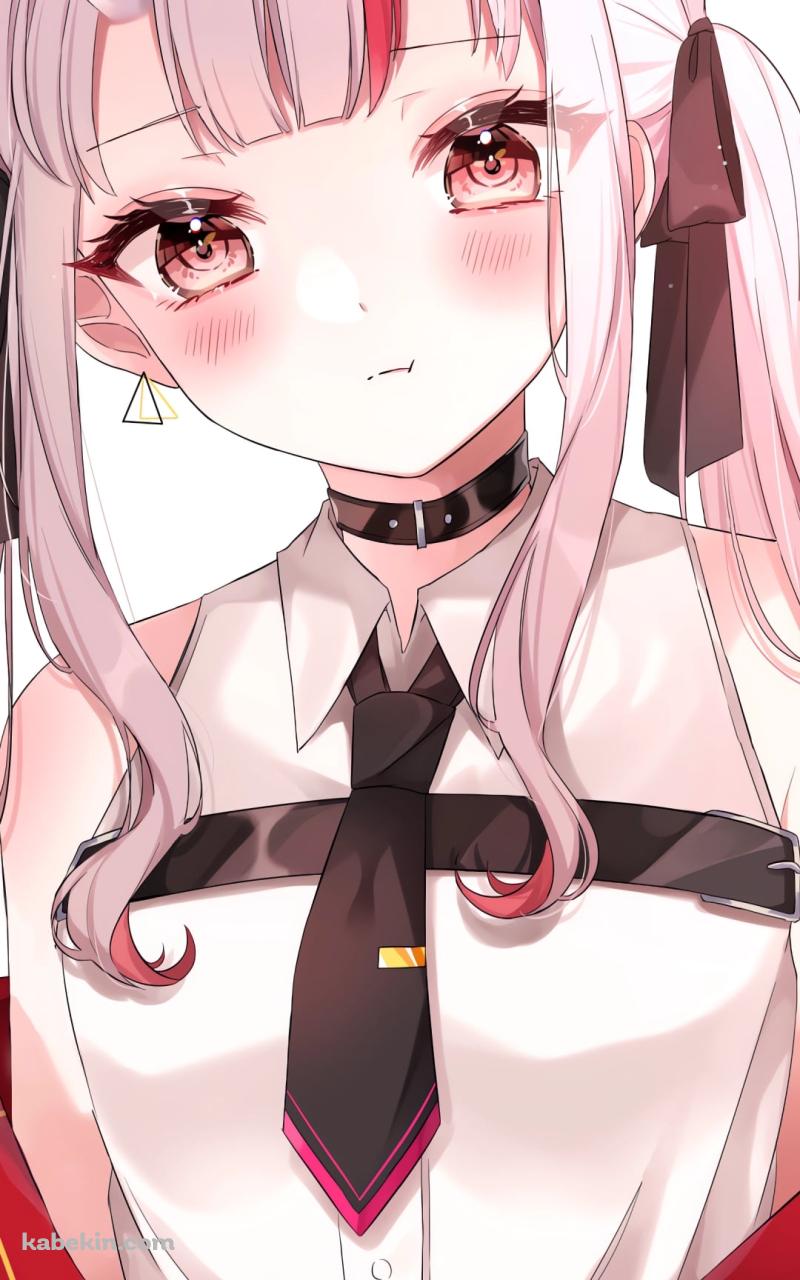 頬を赤らめる百鬼あやめ / ホロライブ / バーチャルYouTuber / VtuberのAndroidの壁紙(800px x 1280px) スマホ用