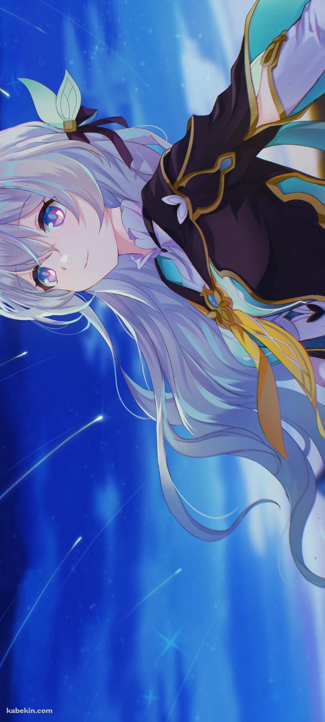 流星群を見て微笑むホタル / 崩壊:スターレイルのAndroidの壁紙(1080px x 2400px) スマホ用