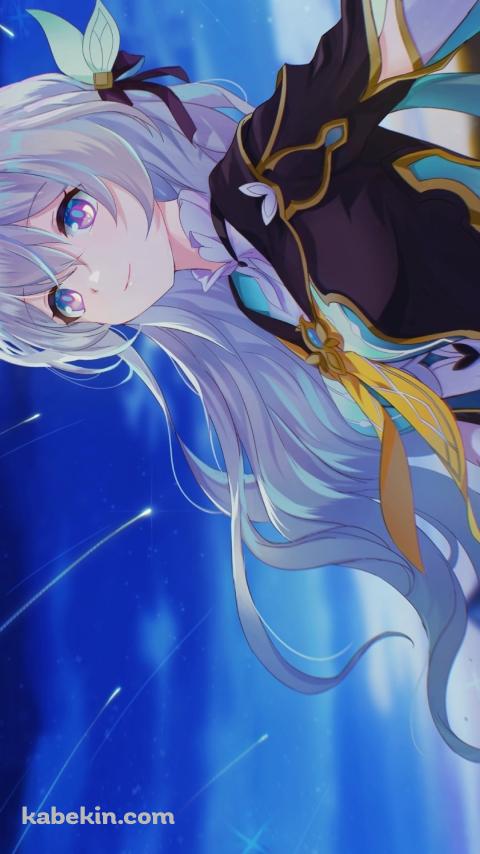 流星群を見て微笑むホタル / 崩壊:スターレイルのAndroidの壁紙(480px x 854px) スマホ用