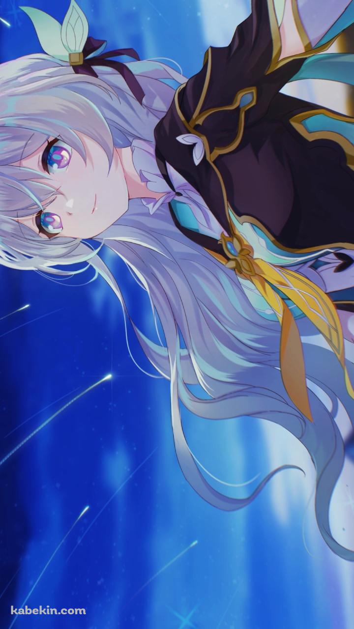 流星群を見て微笑むホタル / 崩壊:スターレイルのAndroidの壁紙(720px x 1280px) スマホ用