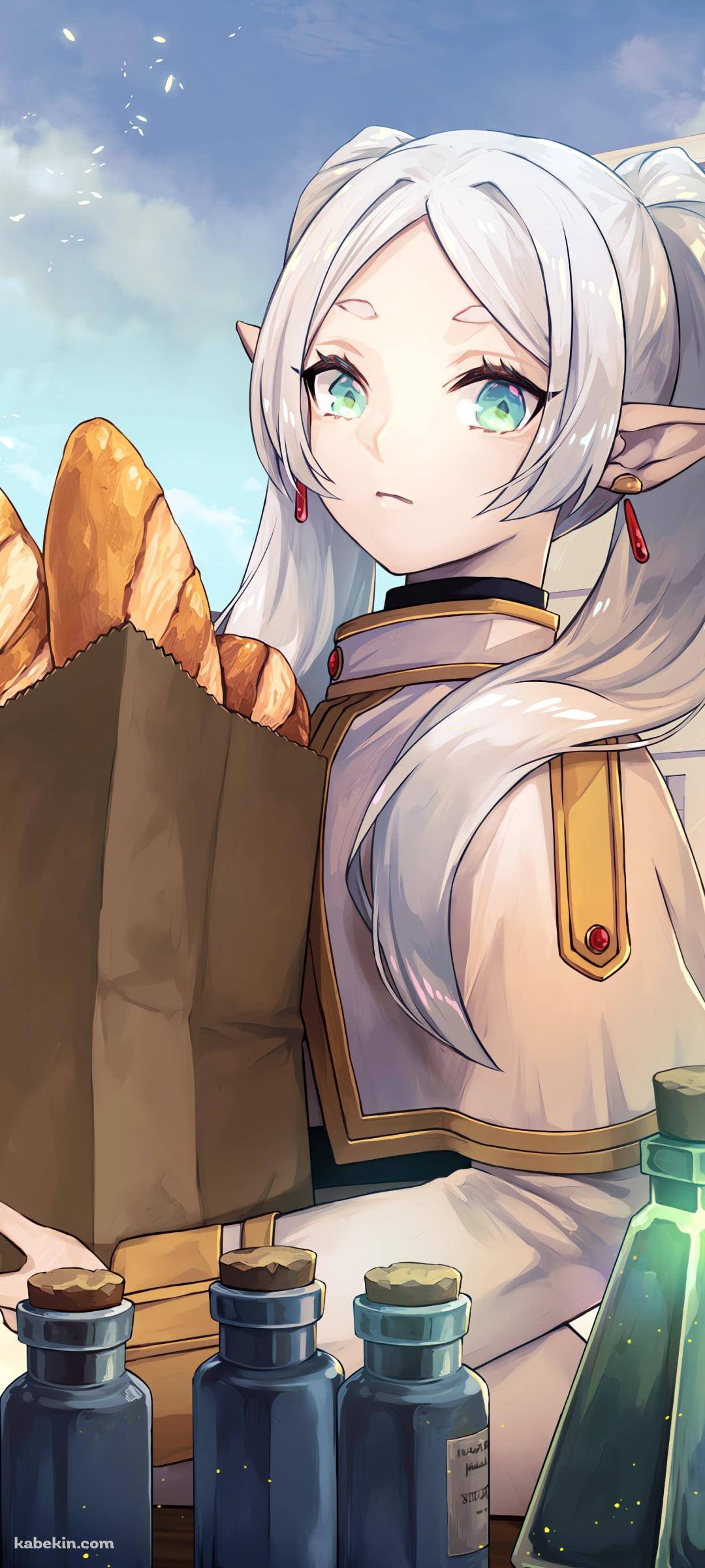 ウインドーショッピングをするフリーレン / フランスパン / 葬送のフリーレンのAndroidの壁紙(1080px x 2400px) スマホ用