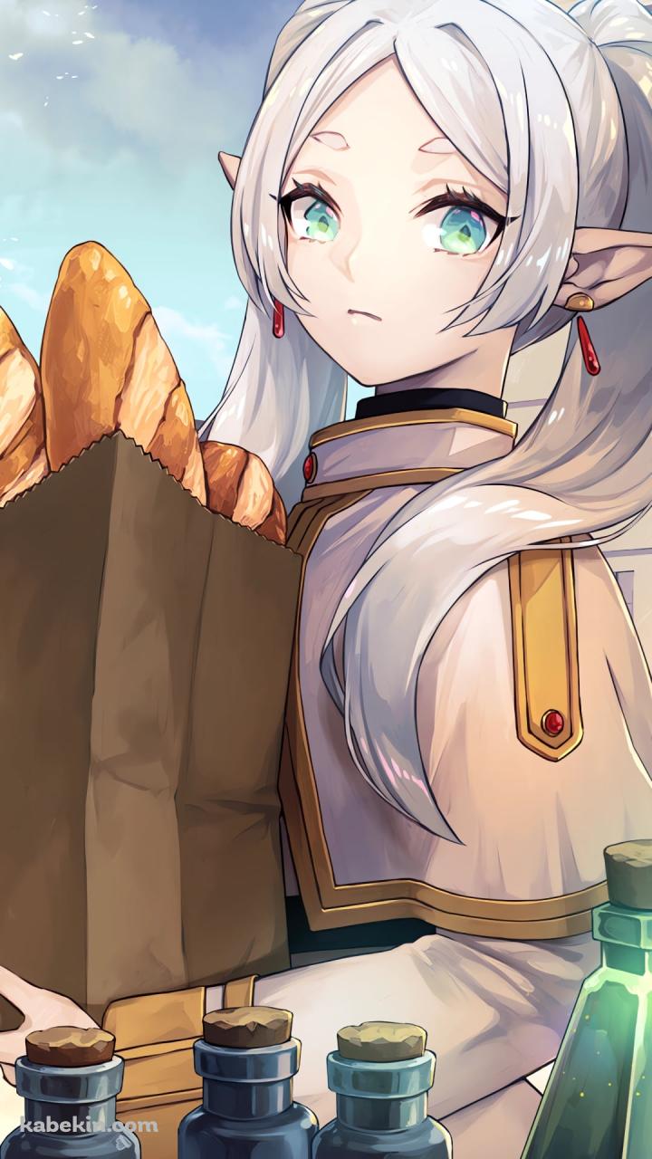 ウインドーショッピングをするフリーレン / フランスパン / 葬送のフリーレンのAndroidの壁紙(720px x 1280px) スマホ用