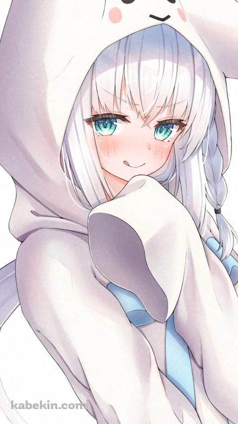 お化けの着ぐるみを着た白上フブキ / ホロライブ / バーチャルYouTuber / VtuberのAndroidの壁紙(480px x 854px) スマホ用