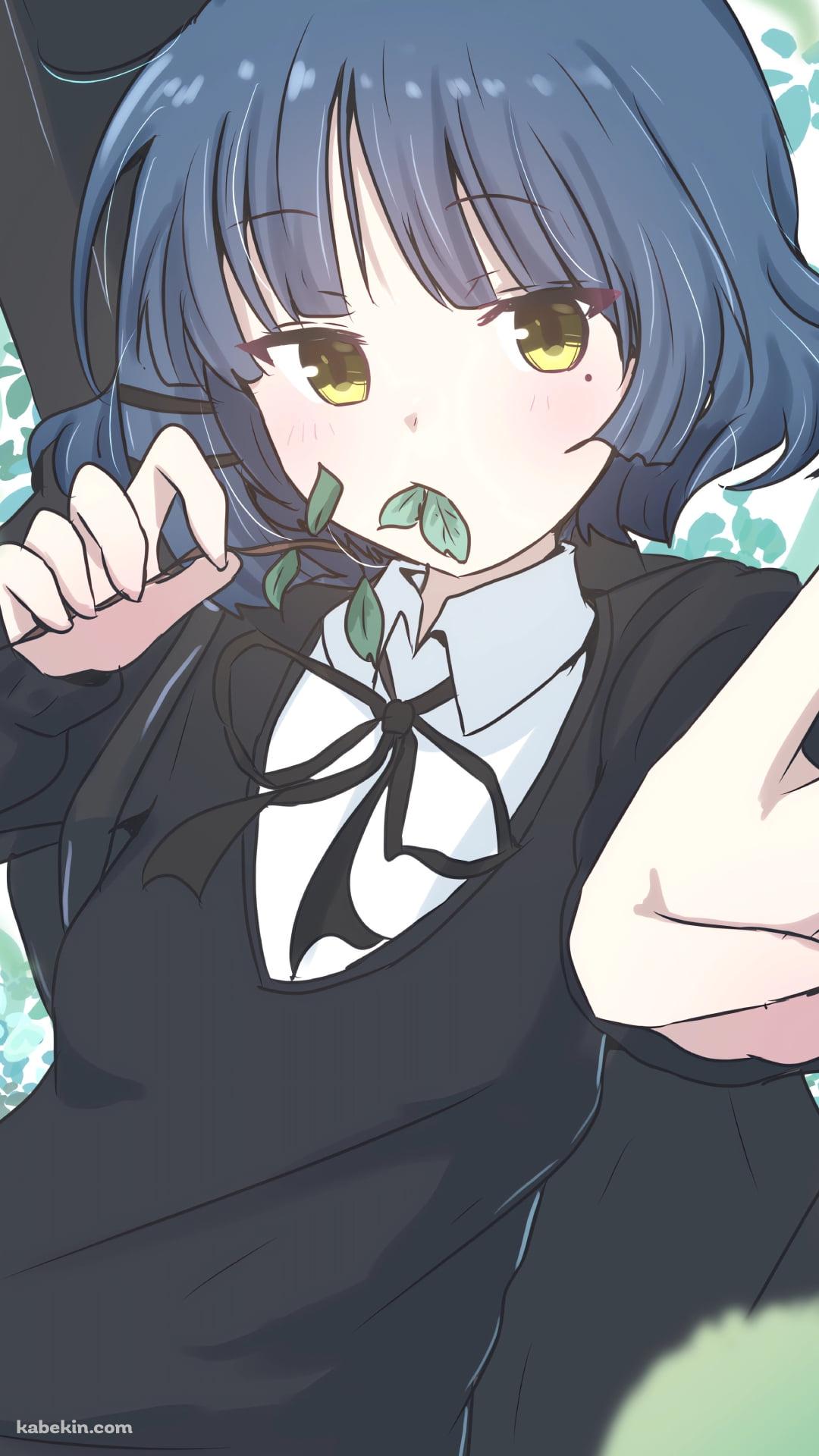 ピースをする葉っぱをくわえる山田リョウ / ぼっち・ざ・ろっく!のAndroidの壁紙(1080px x 1920px) スマホ用