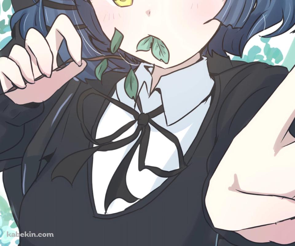 ピースをする葉っぱをくわえる山田リョウ / ぼっち・ざ・ろっく!のAndroidの壁紙(960px x 800px) スマホ用