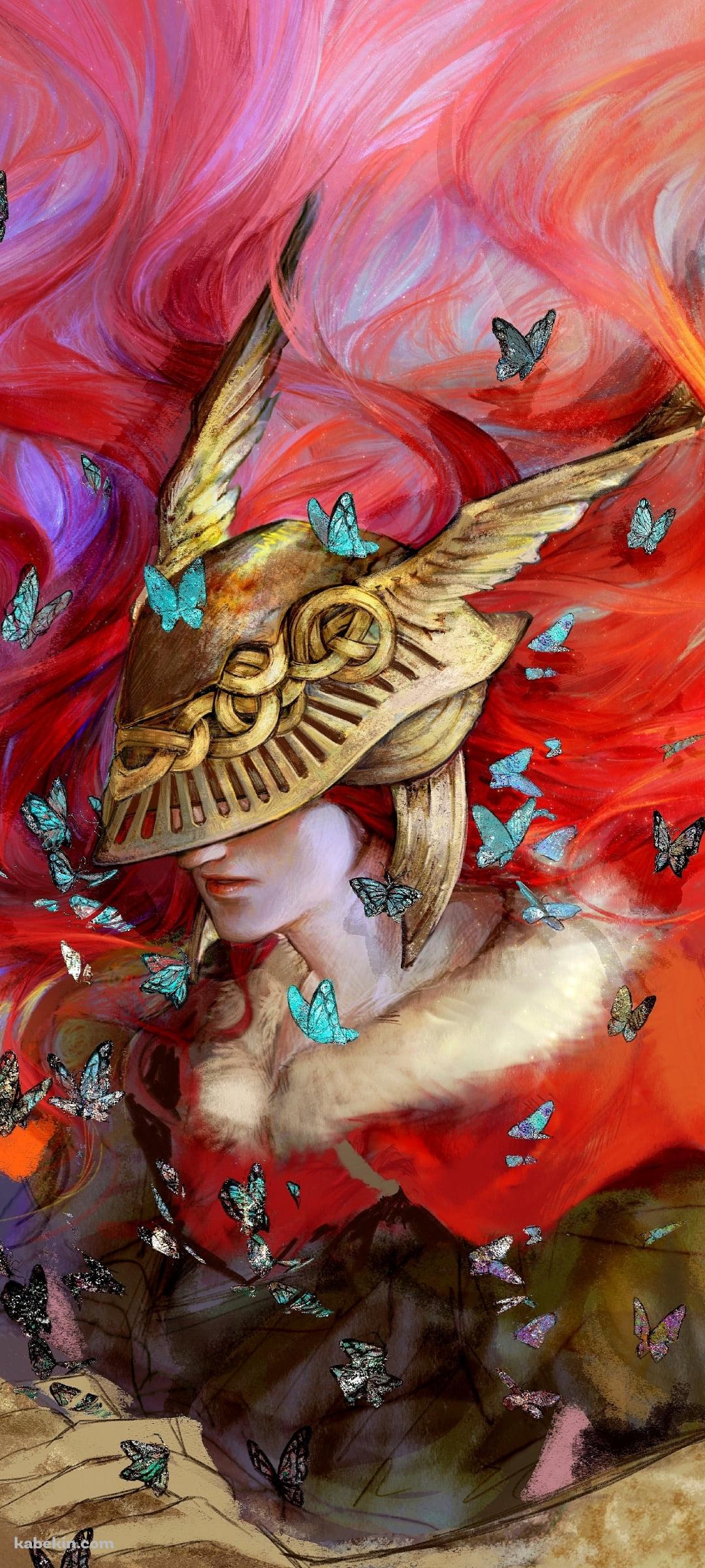 無数の青い蝶とミケラの刃マレニア / エルデンリングのAndroidの壁紙(1080px x 2400px) スマホ用