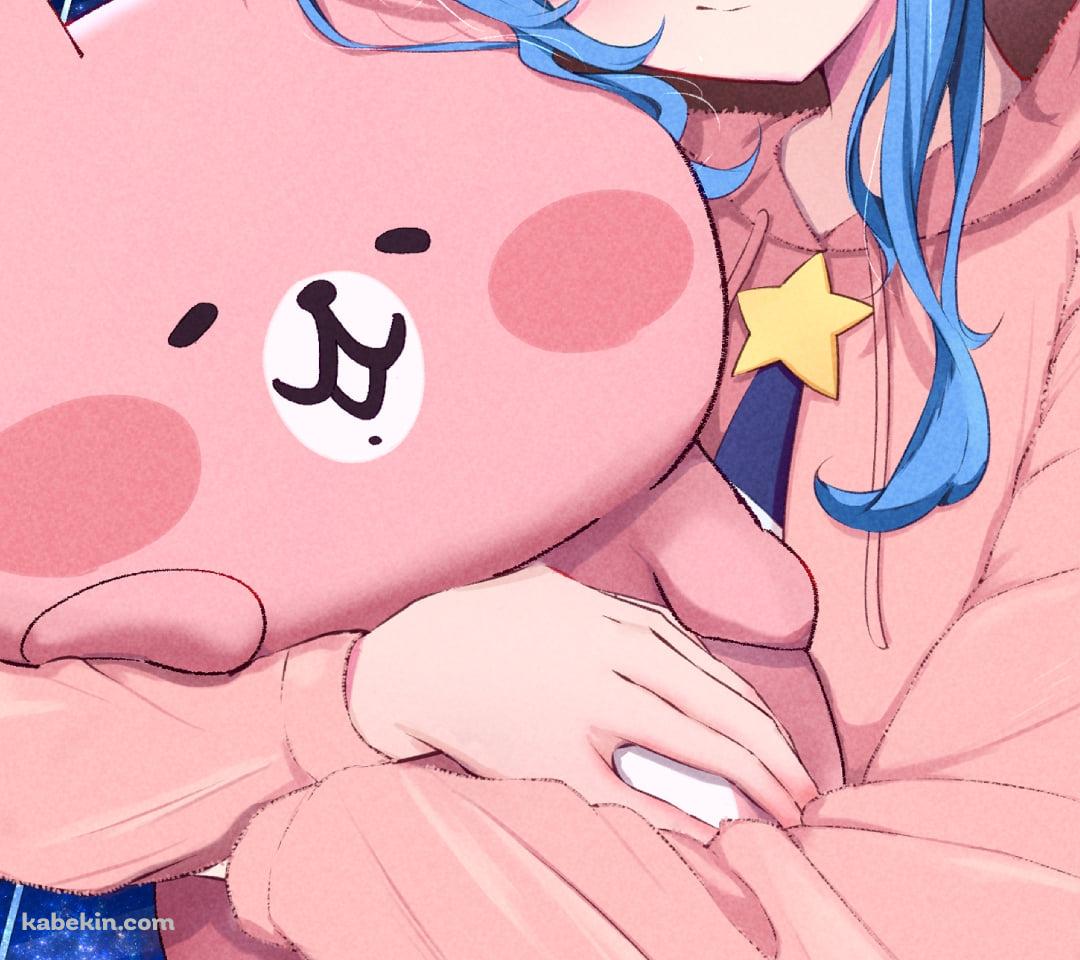 ピンクのウサギのパジャマを着る星街すいせい / ホロライブ / バーチャルYouTuberのAndroidの壁紙(1080px x 960px) スマホ用