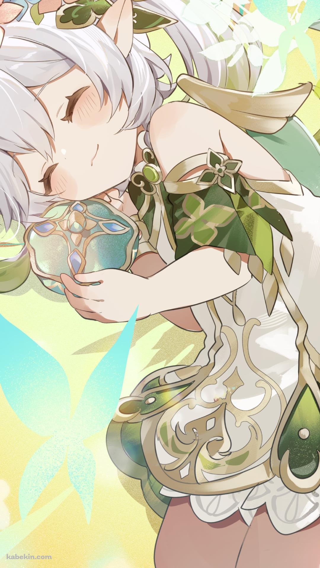 笑顔で眠るナヒーダ / 原神のAndroidの壁紙(1080px x 1920px) スマホ用