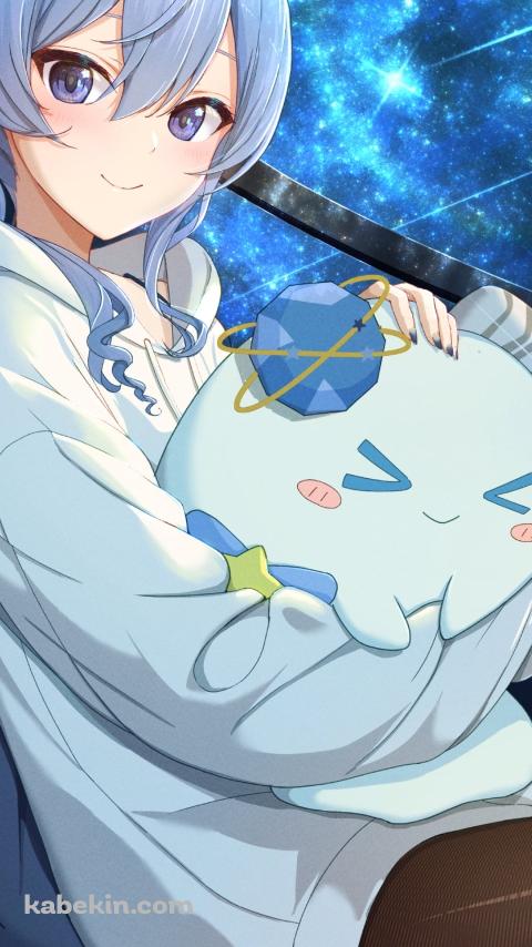 流れ星と星街すいせい / もちぽよちゃん / ホロライブ / バーチャルYouTuberのAndroidの壁紙(480px x 854px) スマホ用