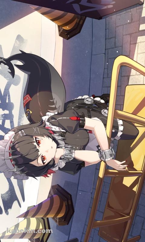 黄色いベンチで頬杖をつくエレン・ジョー / ゼンレスゾーンゼロのAndroidの壁紙(480px x 800px) スマホ用