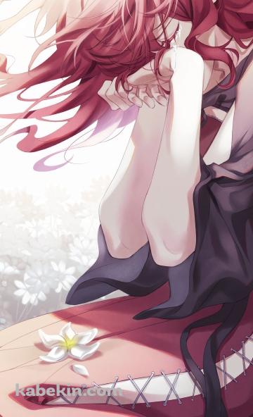泣き崩れるデボル / 白い花 / ニーアレプリカントのAndroidの壁紙(360px x 592px) スマホ用