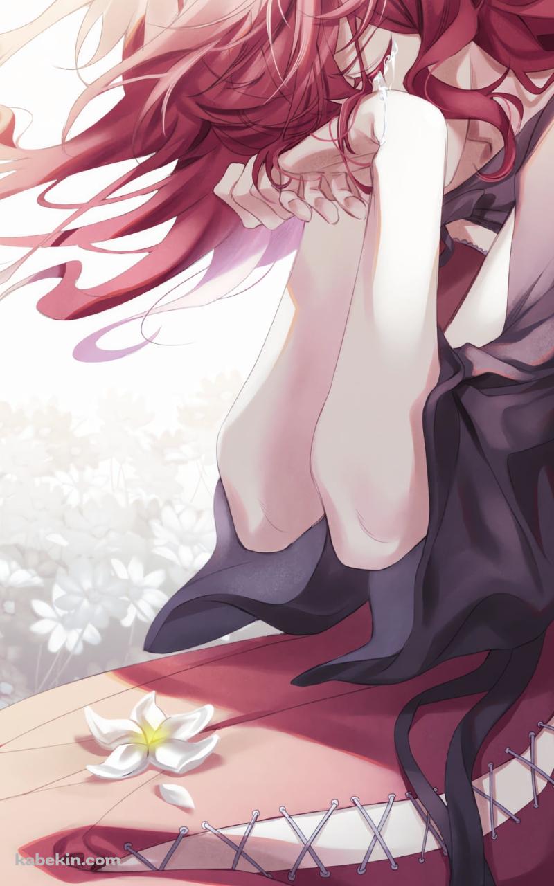 泣き崩れるデボル / 白い花 / ニーアレプリカントのAndroidの壁紙(800px x 1280px) スマホ用